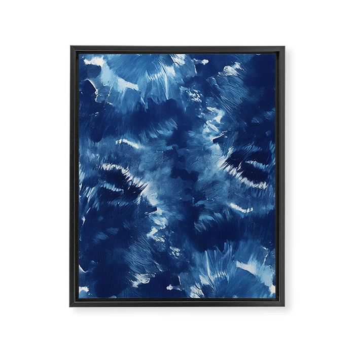 Vibe Shift Blue Electric Abstract Pattern with Dark Mood  Framed Canvas Print Gallery Image 1