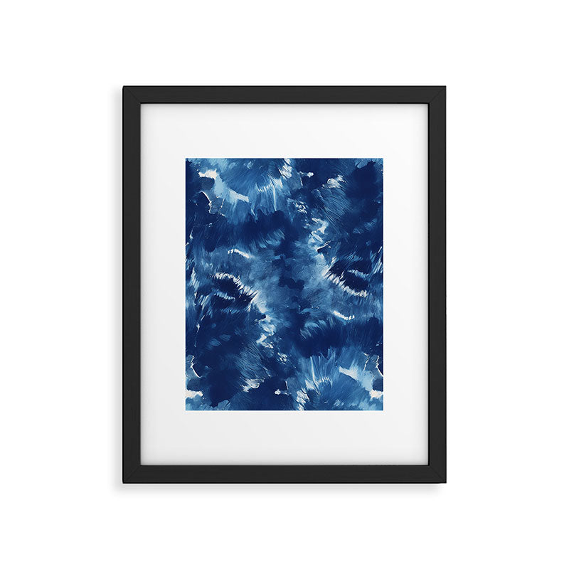 Vibe Shift Blue Electric Abstract Pattern with Dark Mood  Framed Art Print Gallery Image 5