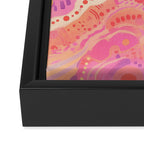 Vibrant Abstract Coral Swirl Pattern with Pink and Peach Accents Framed Canvas Print Gallery Image 3