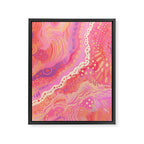 Vibrant Abstract Coral Swirl Pattern with Pink and Peach Accents Framed Canvas Print Gallery Image 6