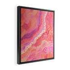 Vibrant Abstract Coral Swirl Pattern with Pink and Peach Accents Framed Canvas Print Gallery Image 2