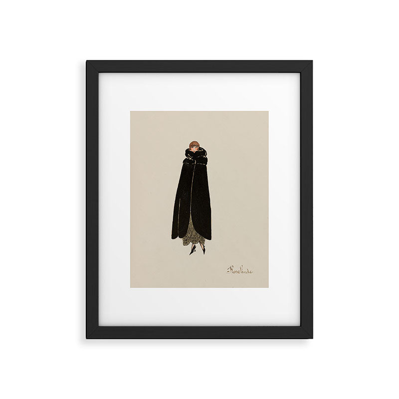 Vintage Art Deco Fashion Woman Portrait Elegant Black Dress Framed Art Print Gallery Image 5