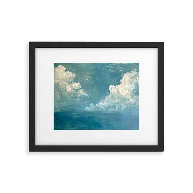 Vintage Elegant White Clouds Blue Sky Framed Art Print Gallery Image 5