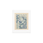 Vintage Japanese Botanical Silhouette in Soft Blue Tones Art Print Gallery Image 1