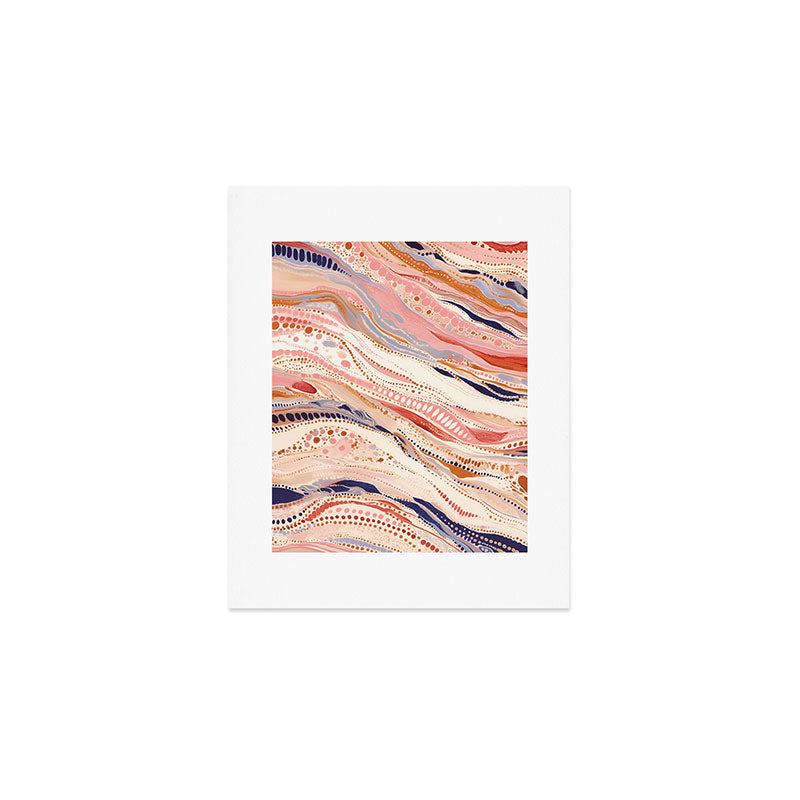 Warm Desert Flow Eclectic Abstract Pattern with Earthy Tones Art Print Gallery Image 1