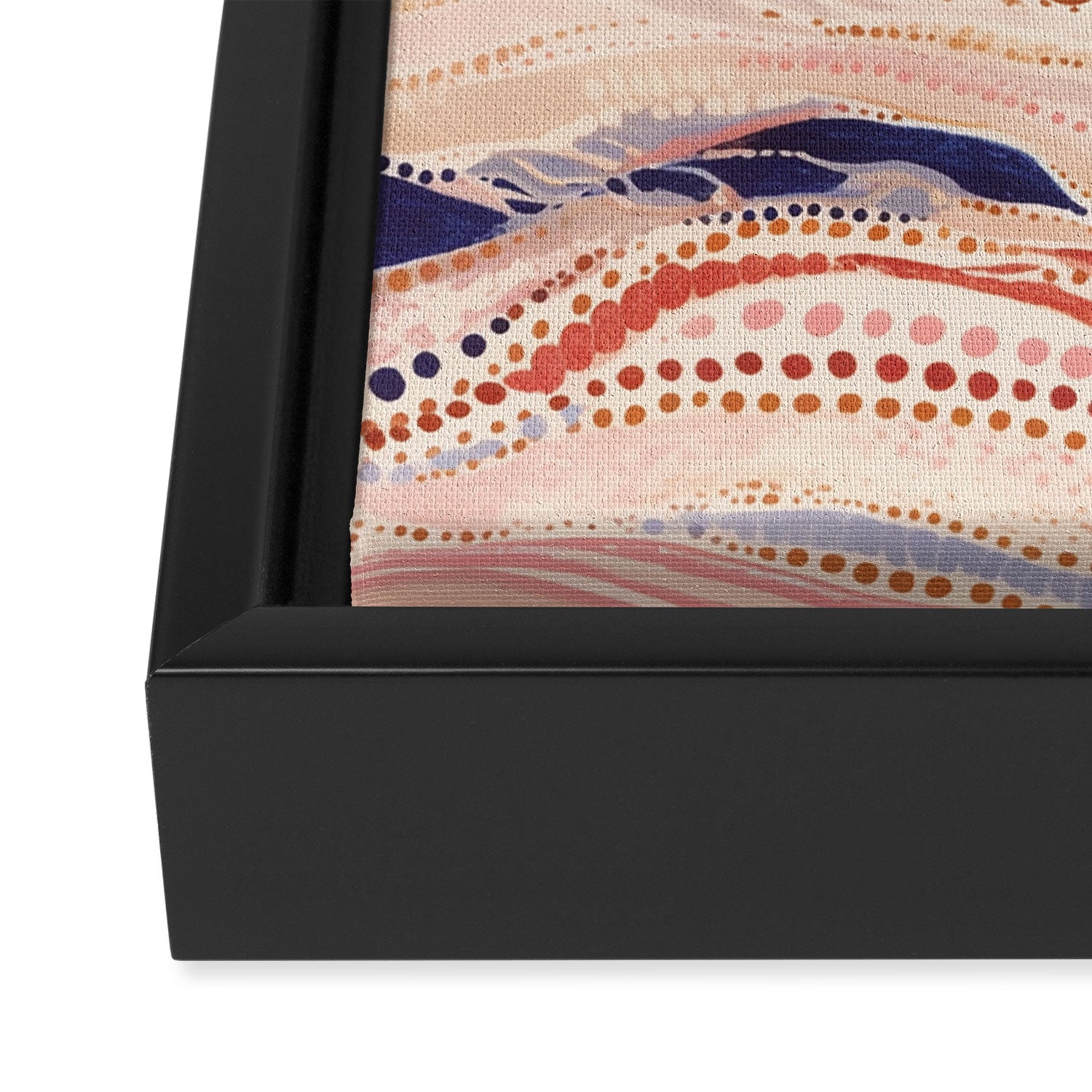 Warm Desert Flow Eclectic Abstract Pattern with Earthy Tones Framed Canvas Print Gallery Image 3
