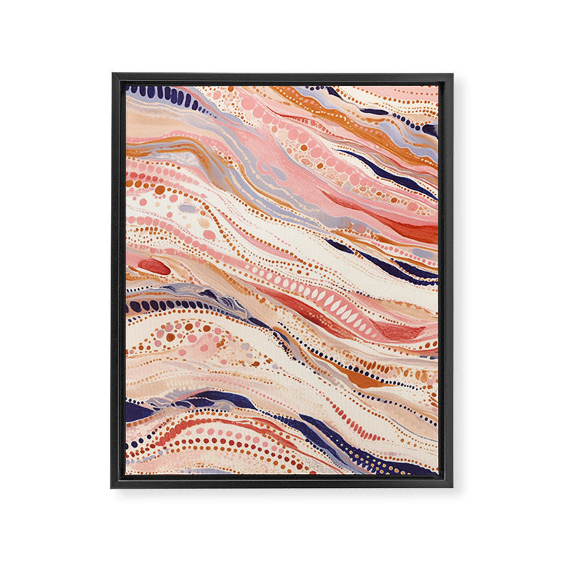 Warm Desert Flow Eclectic Abstract Pattern with Earthy Tones Framed Canvas Print Gallery Image 6