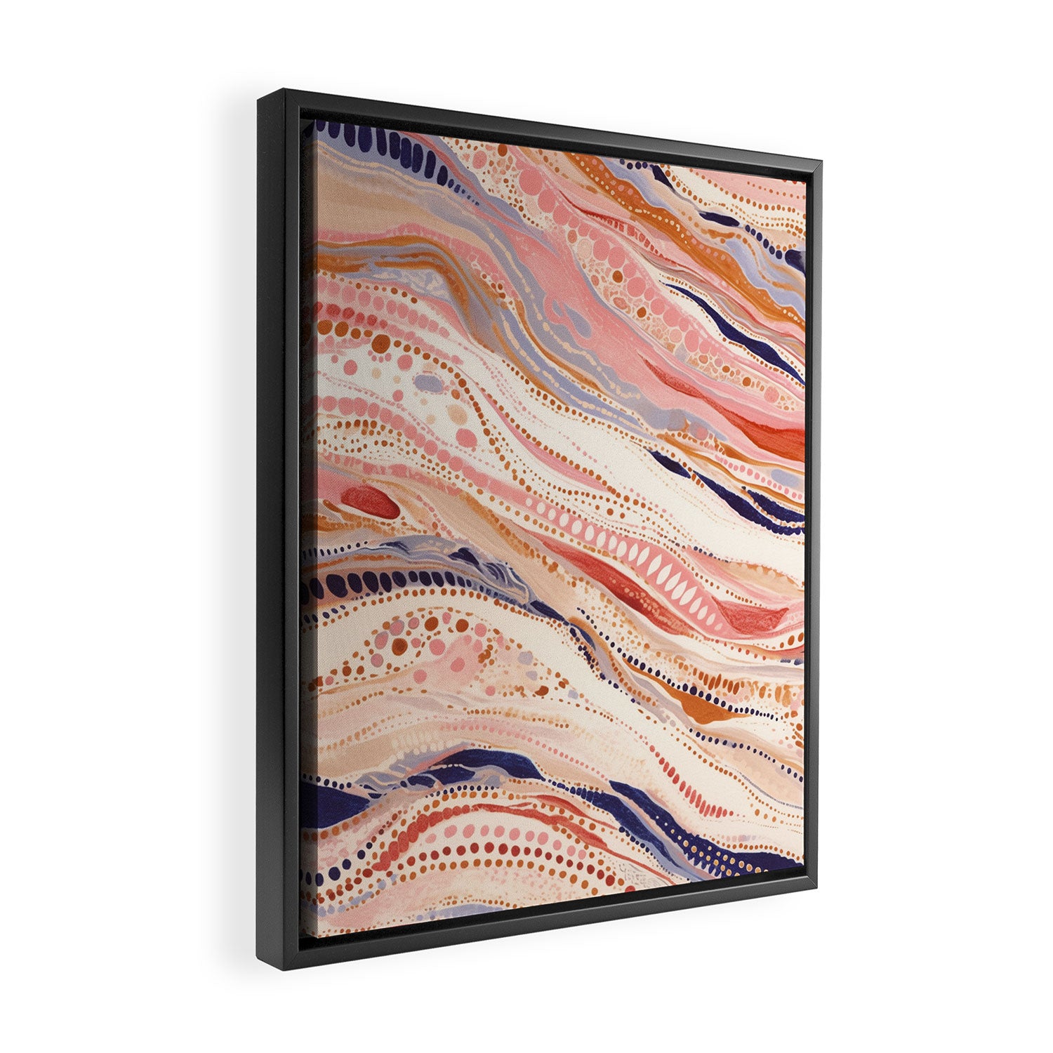 Warm Desert Flow Eclectic Abstract Pattern with Earthy Tones Framed Canvas Print Gallery Image 2