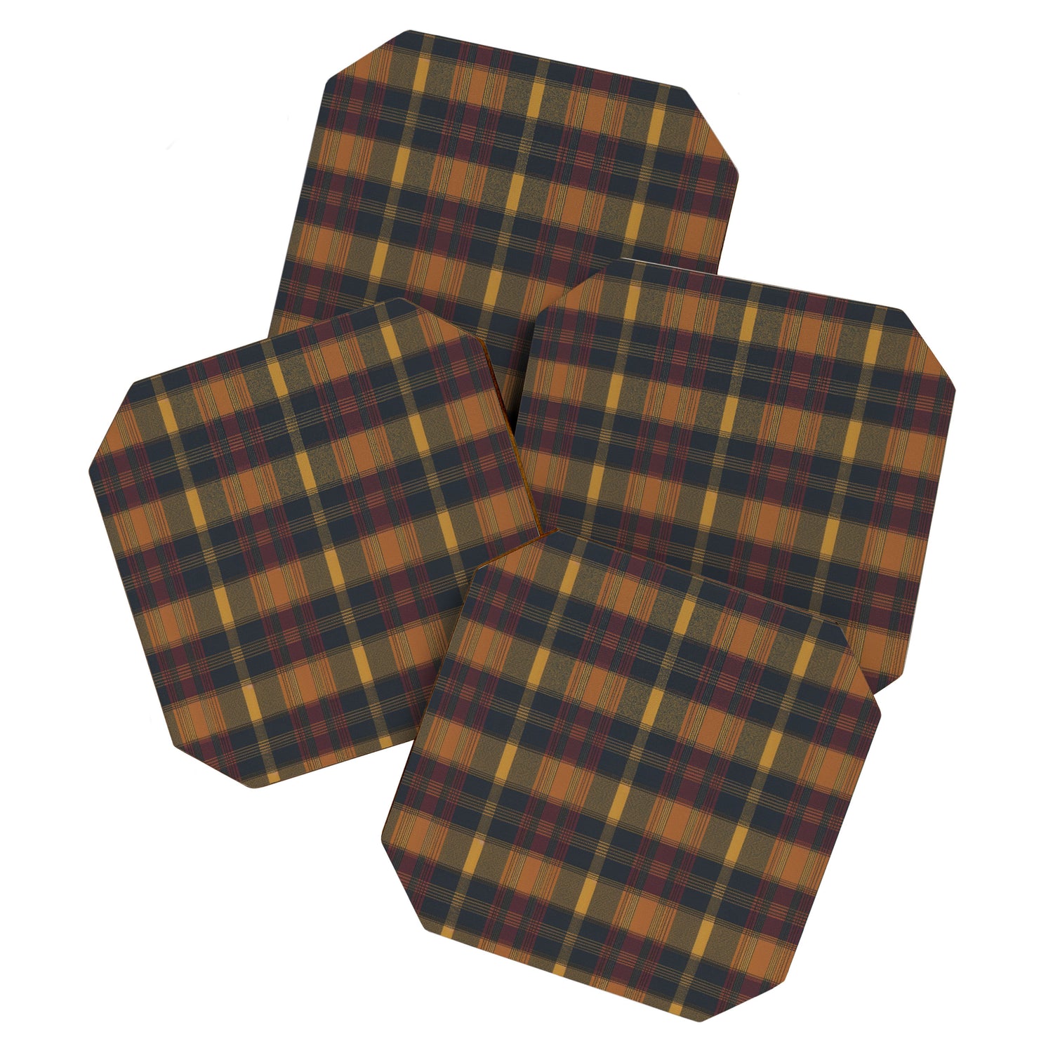 Warm Earthy Plaid Pattern Coaster Gallery Image 1