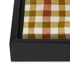 Wavy Olive Gingham Pattern Earth Tone Checkered Cozy Vibes Framed Canvas Print Gallery Image 3