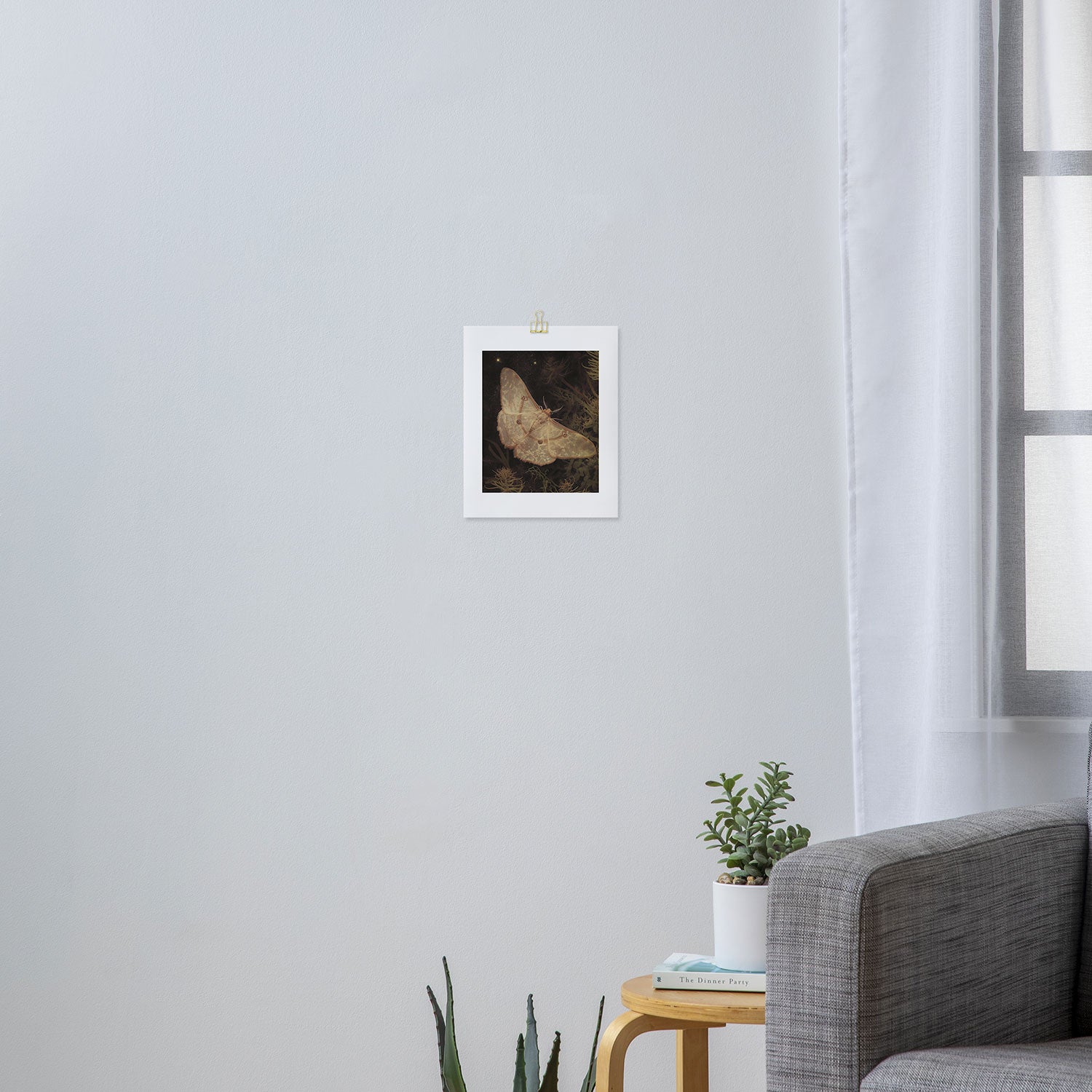 White Moth Insect Goth Dark Art Print Gallery Image 3