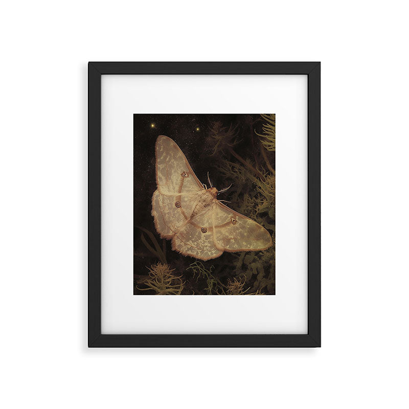 White Moth Insect Goth Dark Framed Art Print Gallery Image 5