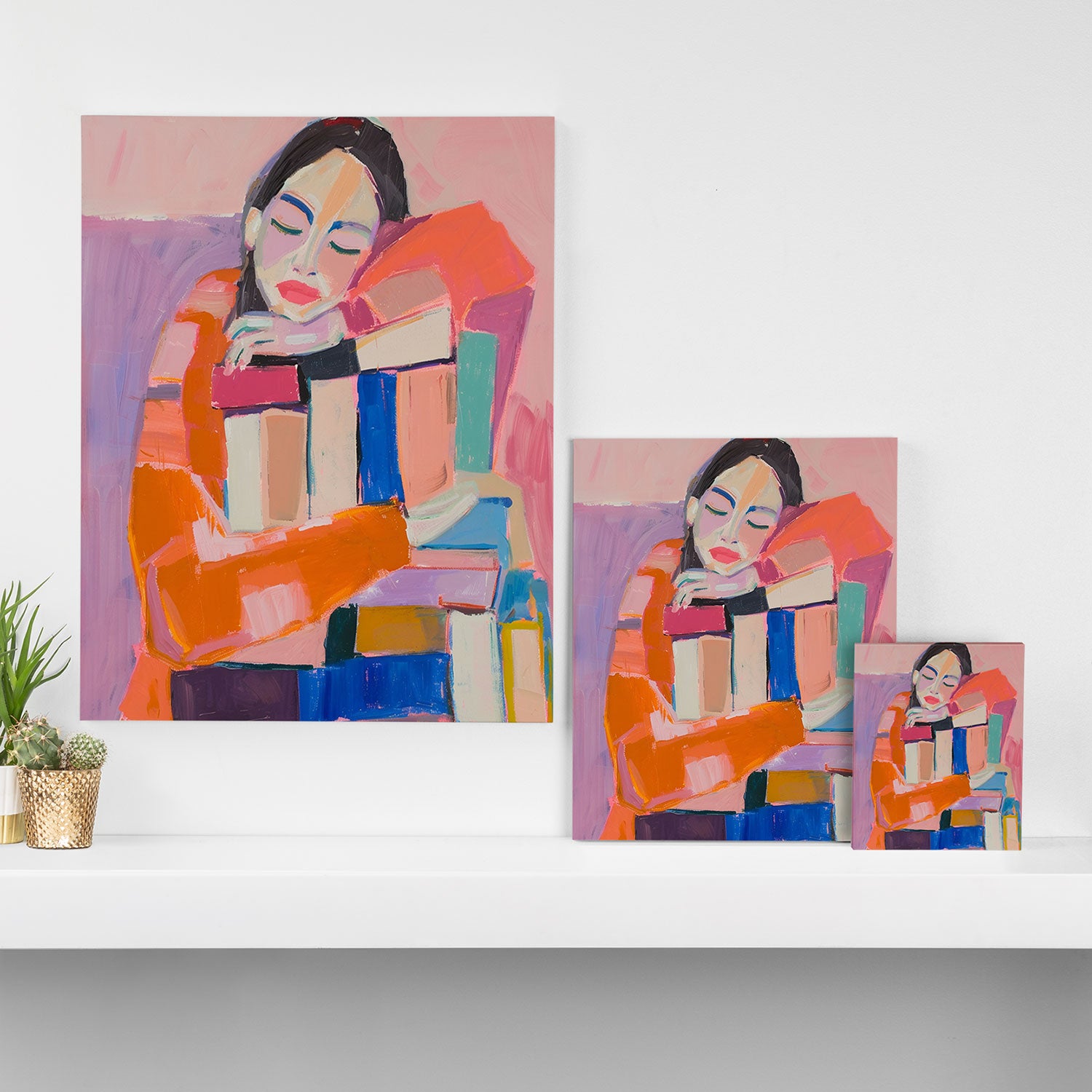 Woman Love for Books Canvas Print Gallery Image 3