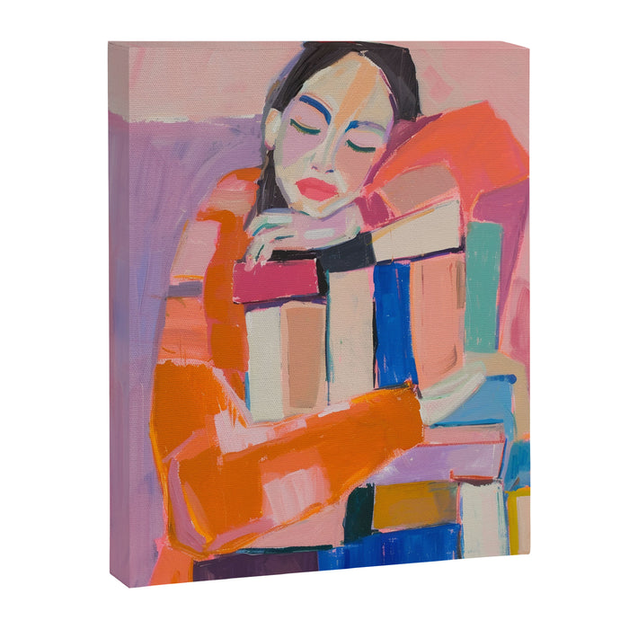Woman Love for Books Canvas Print Gallery Image 1