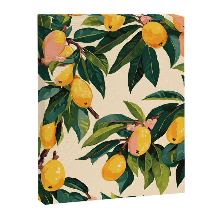 Yellow Mangos Summer Tropical Pattern Canvas Print Gallery Image 1