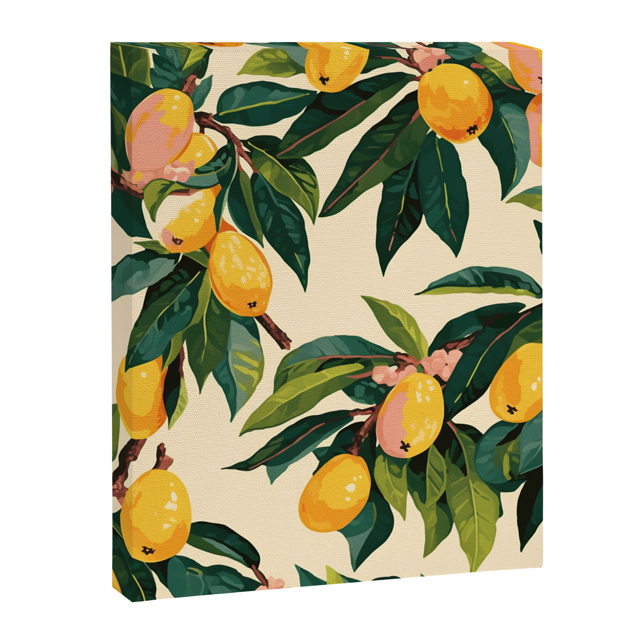 Yellow Mangos Summer Tropical Pattern Canvas Print Gallery Image 8