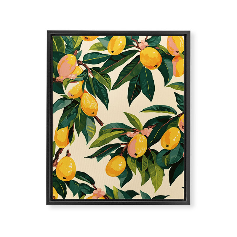 Yellow Mangos Summer Tropical Pattern Framed Canvas Print Gallery Image 8
