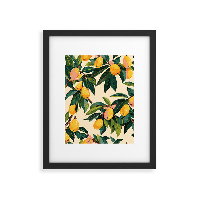 Yellow Mangos Summer Tropical Pattern Framed Art Print Gallery Image 6