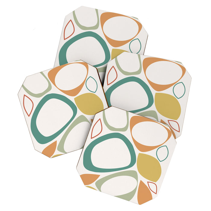 Mid Century Modern Abstract 8 Coaster Gallery Image 1