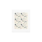 Mid Century Modern Abstract Retro Vintage Style Navy Blue, Blush Pink and Grey Art Print Gallery Image 1