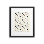 Mid Century Modern Abstract Retro Vintage Style Navy Blue, Blush Pink and Grey Framed Art Print Gallery Image 5