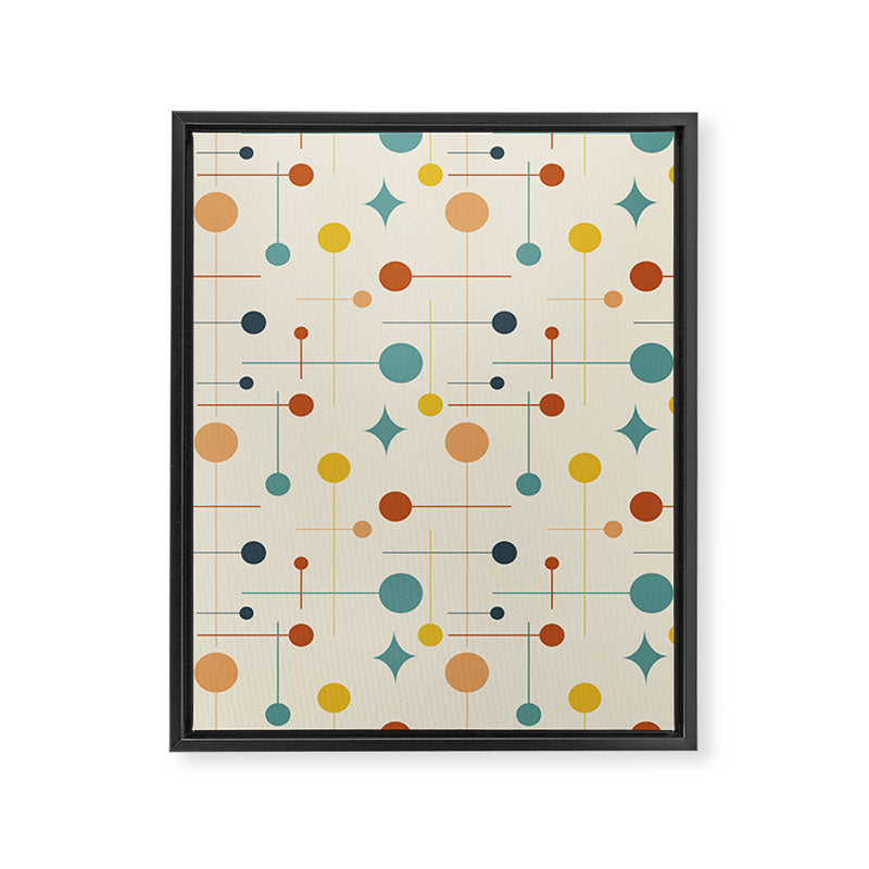 Mid Century Modern Atomic Abstract Pattern 9 Framed Canvas Print Gallery Image 6
