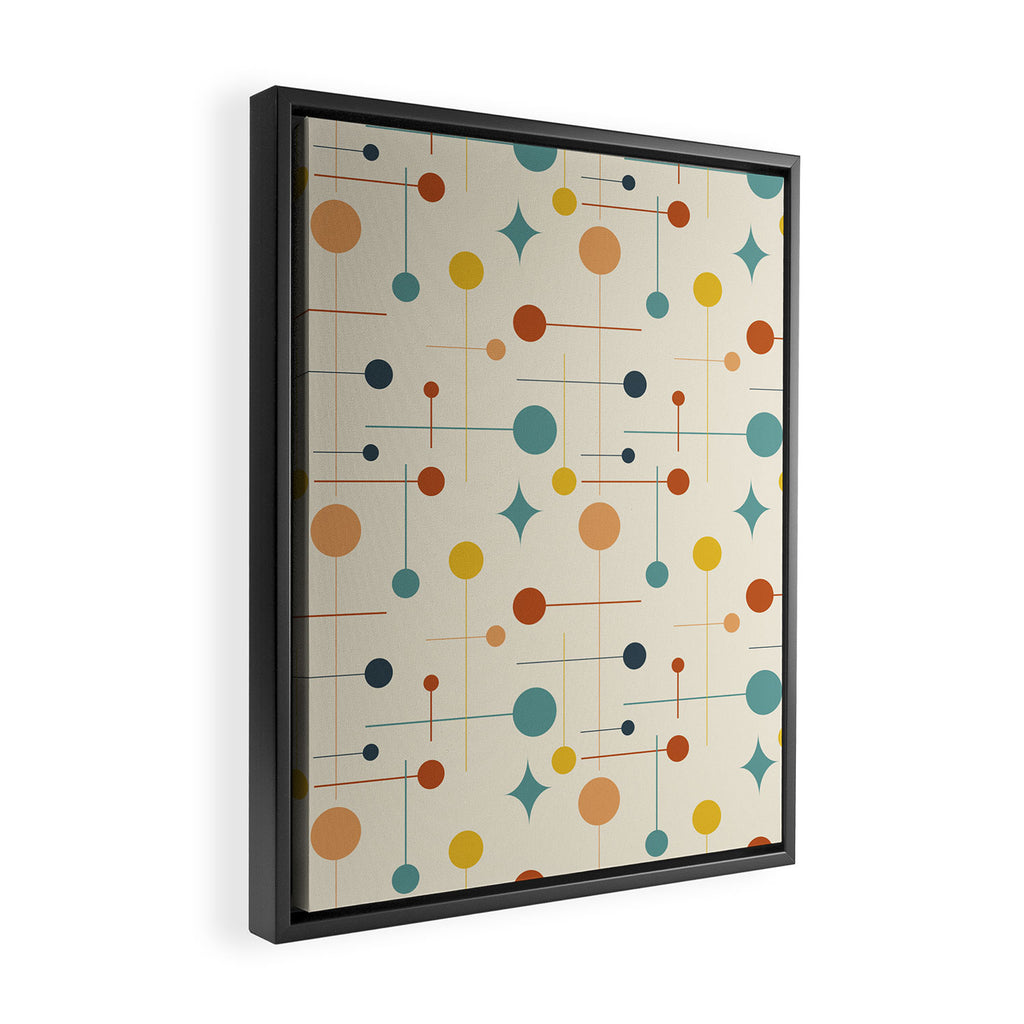 Mid Century Modern Atomic Abstract Pattern 9 Framed Canvas Print Gallery Image 2