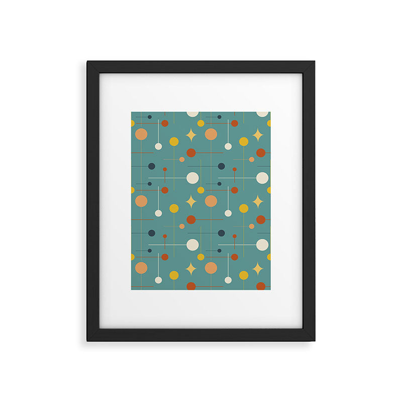 Mid Century Modern Atomic Abstract Pattern Framed Art Print Gallery Image 5
