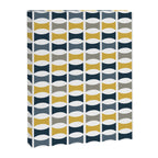 Mid Century Modern Geometric Pattern Navy Blue, Mustard Yellow, Gray Canvas Print Gallery Image 6