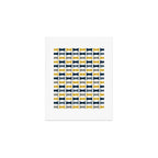 Mid Century Modern Geometric Pattern Navy Blue, Mustard Yellow, Gray Art Print Gallery Image 1