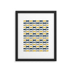 Mid Century Modern Geometric Pattern Navy Blue, Mustard Yellow, Gray Framed Art Print Gallery Image 5