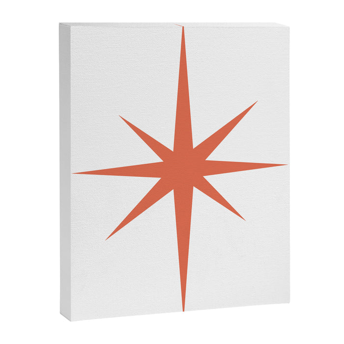 Orange Mid Century Starburst Canvas Print Gallery Image 1