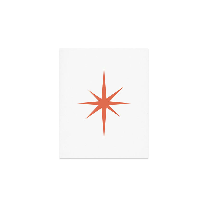 Orange Mid Century Starburst Art Print Gallery Image 1