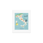 Italy Illustrated Map Art Print Gallery Image 1