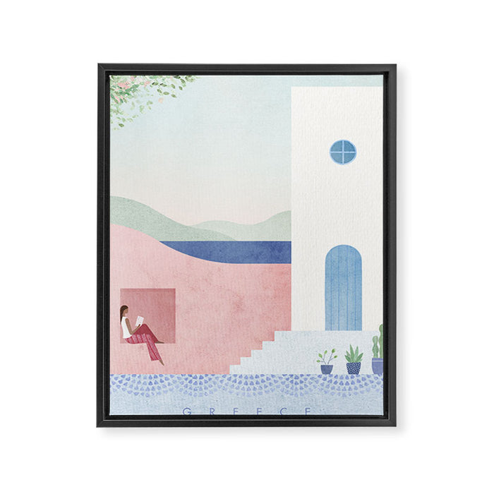 Santorini, Greece Framed Canvas Print Gallery Image 1