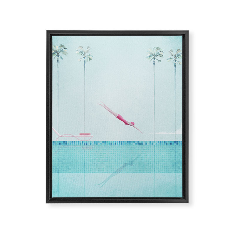 Swimming Pool, Palm Springs Framed Canvas Print Gallery Image 6