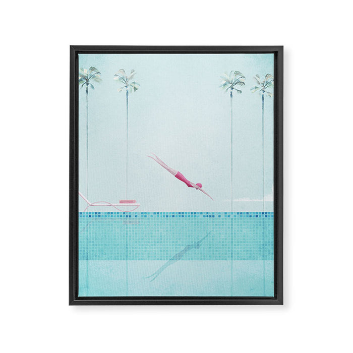 Swimming Pool, Palm Springs Framed Canvas Print Gallery Image 1