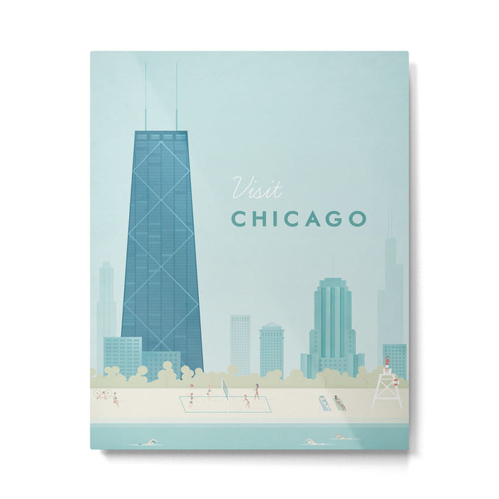  Vintage Chicago Travel Poster Metal Print Gallery Image 1