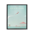 Vintage Côte d'Azur Travel Poster Framed Canvas Print Gallery Image 8