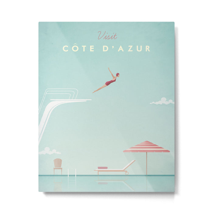 Vintage Côte d'Azur Travel Poster Metal Print Gallery Image 1