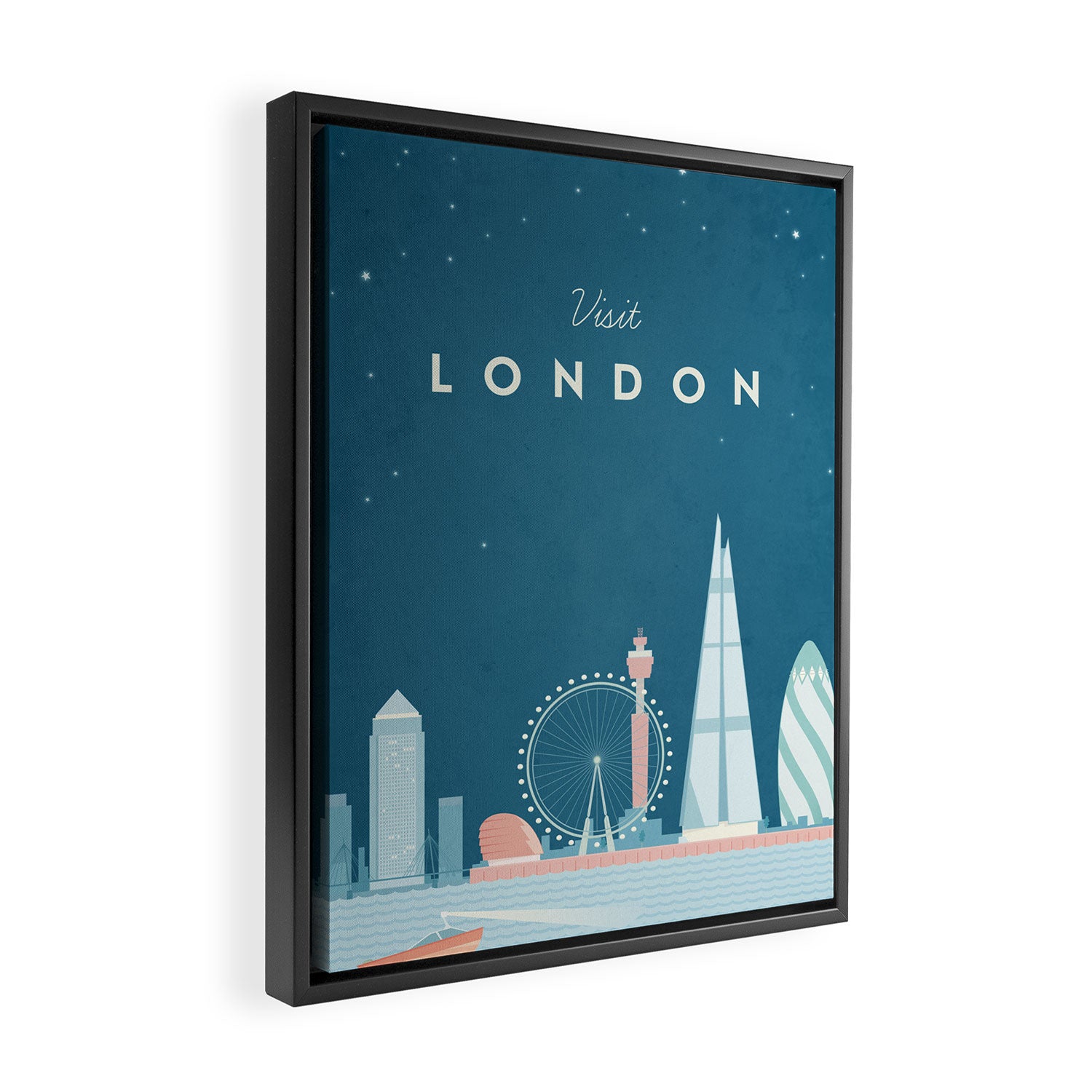 Vintage London Travel Poster Framed Canvas Print Gallery Image 2