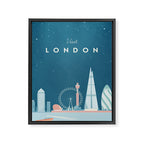Vintage London Travel Poster Framed Canvas Print Gallery Image 6