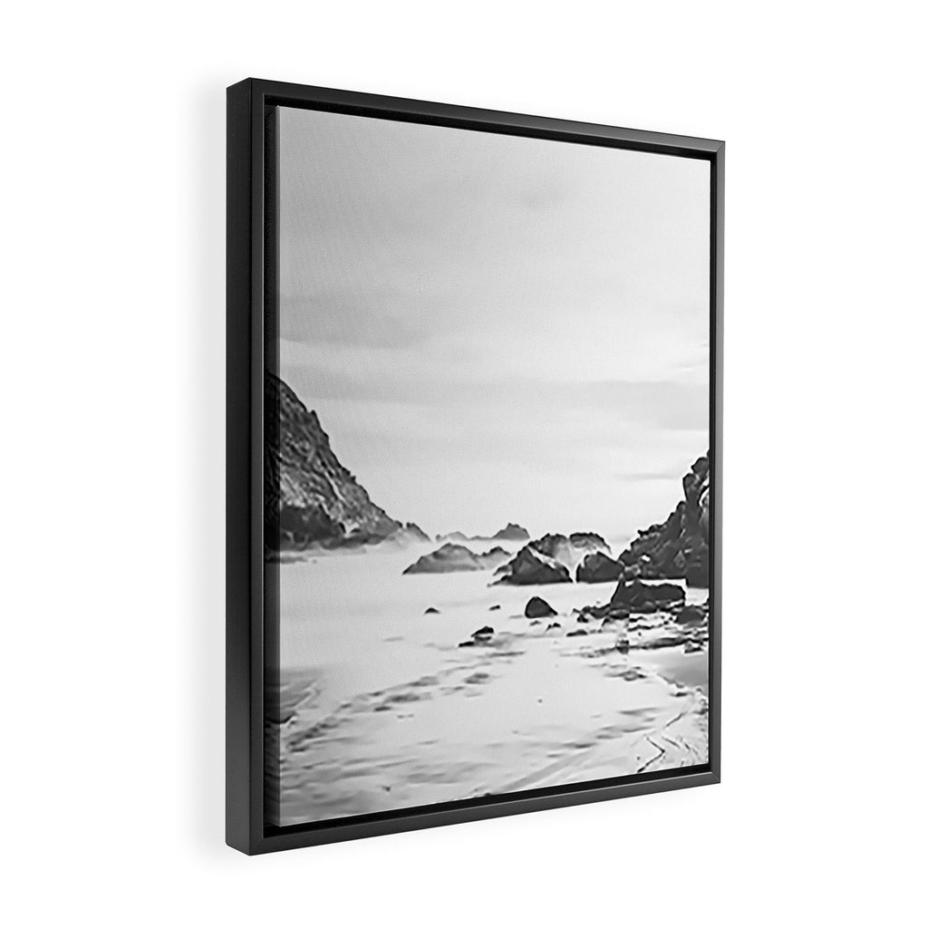 Big Sur Black and White Framed Canvas Print Gallery Image 2