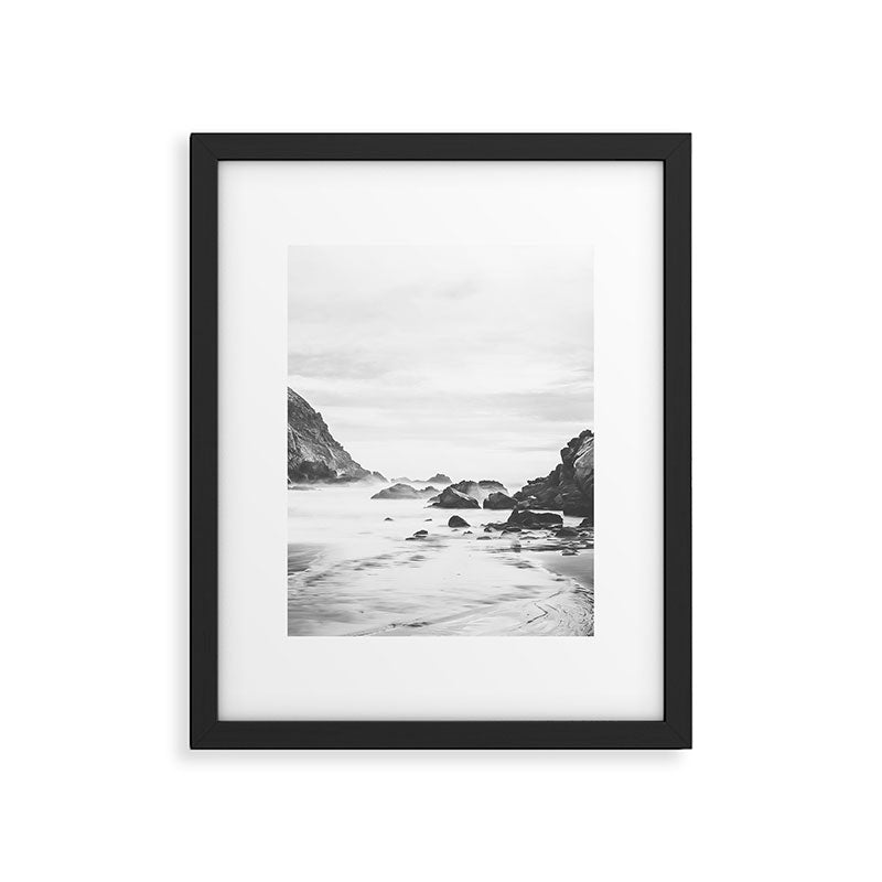 Big Sur Black and White Framed Art Print Gallery Image 5