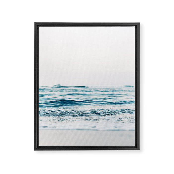 Blue Ocean Waves  Framed Canvas Print Gallery Image 1