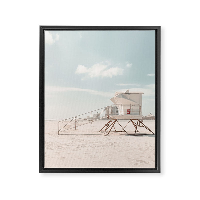 Lifeguard Tower California Beach Framed Canvas Print Gallery Image 6