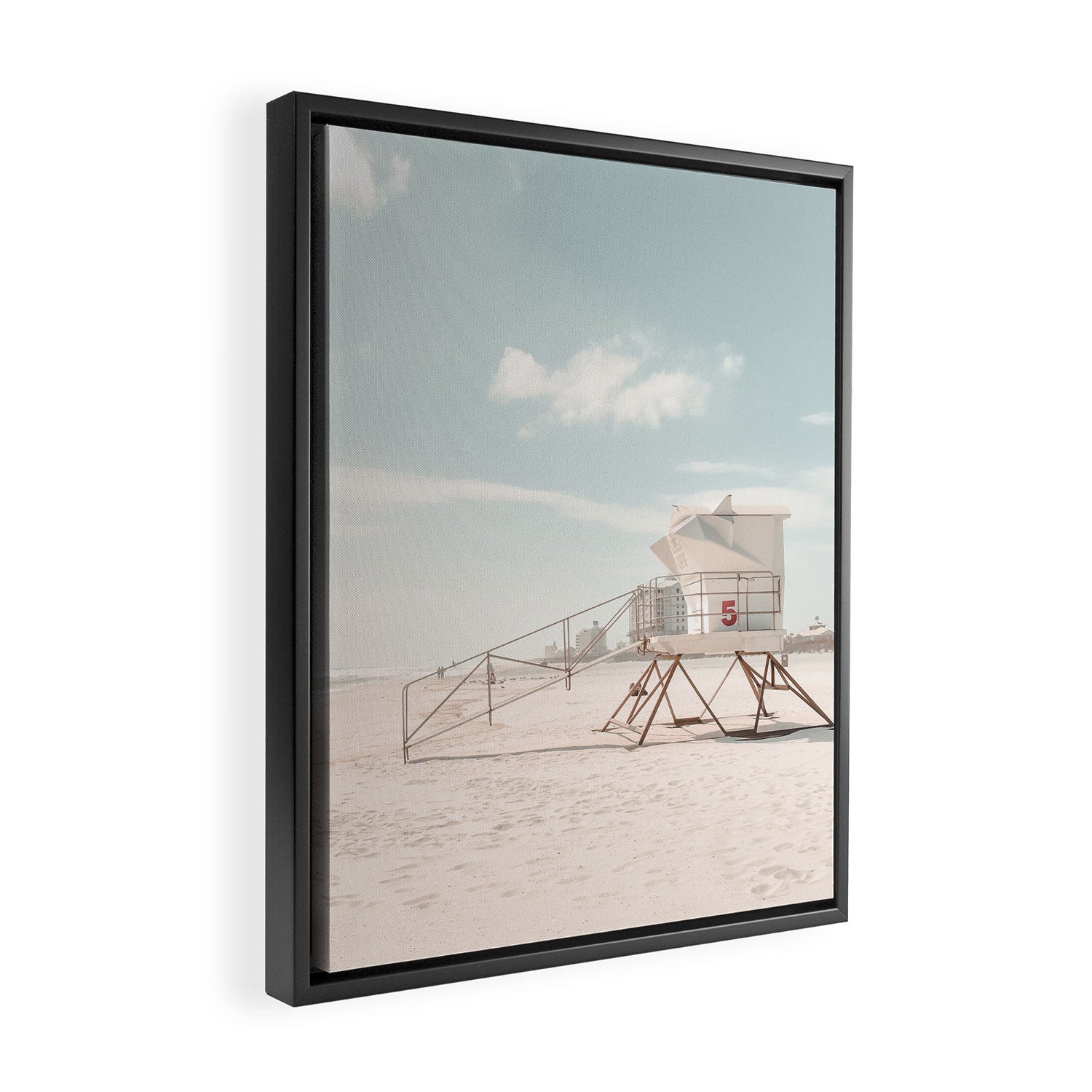 Lifeguard Tower California Beach Framed Canvas Print Gallery Image 2