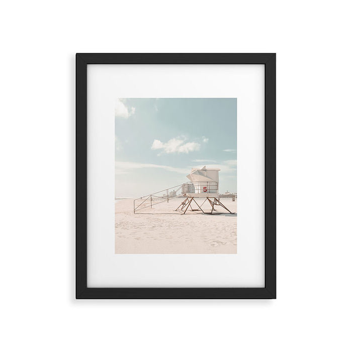 Lifeguard Tower California Beach Framed Art Print Gallery Image 1