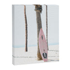 Pastel Pink Surfboard at Beach Canvas Print Gallery Image 6