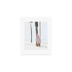 Pastel Pink Surfboard at Beach Art Print Gallery Image 1